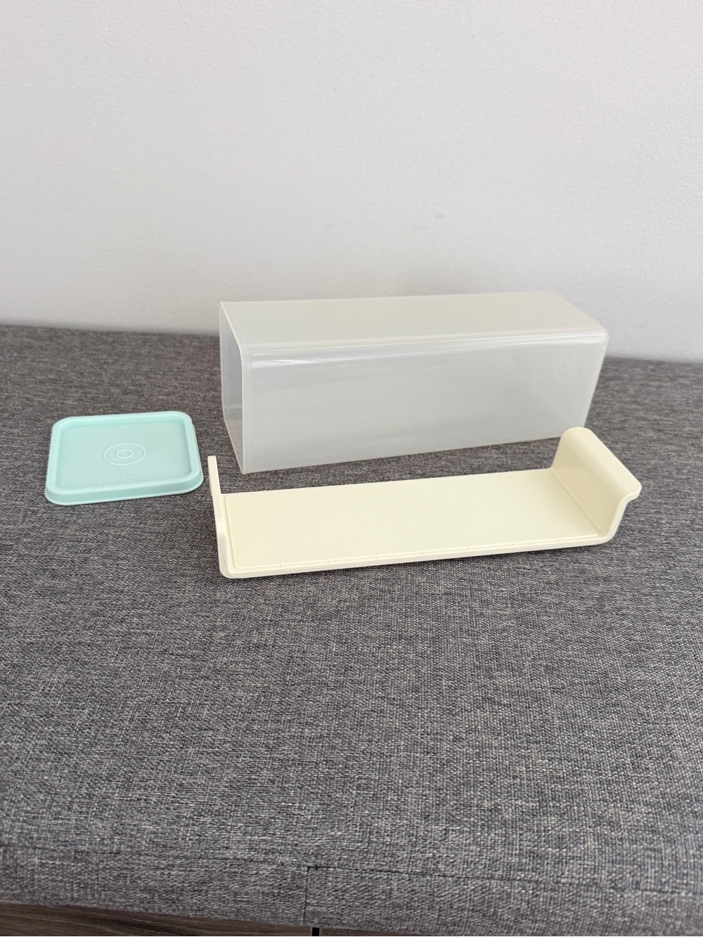 Tupperware Vintage Mint Green Cheese and Cracker Keeper Container Slide Out Tray